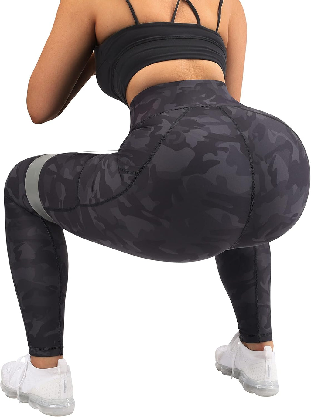 Women V Waist Butt Lifting Leggings with Pockets High Waisted Workout Yoga Pants