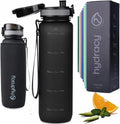 Water Bottle with Time Marker -Large BPA Free Water Bottle & No Sweat Sleeve -Leak Proof Gym Bottle with Fruit Infuser Strainer & Times to Drink -Ideal for Fitness Sports & Outdoors