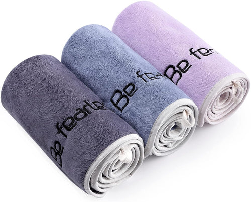Gym Towels Set, Microfiber Sports Towel for Men and Women, Super Soft and Quick-Drying 3-Pack Set Towel, for Tennis, Yoga, Cycling, Swimming (1Blue+1Purple+1Gray, 14" X 29")
