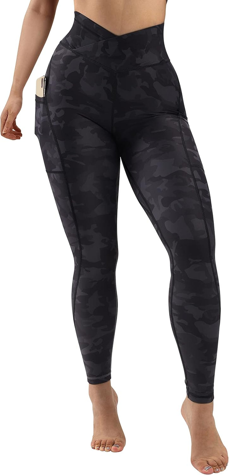Women V Waist Butt Lifting Leggings with Pockets High Waisted Workout Yoga Pants